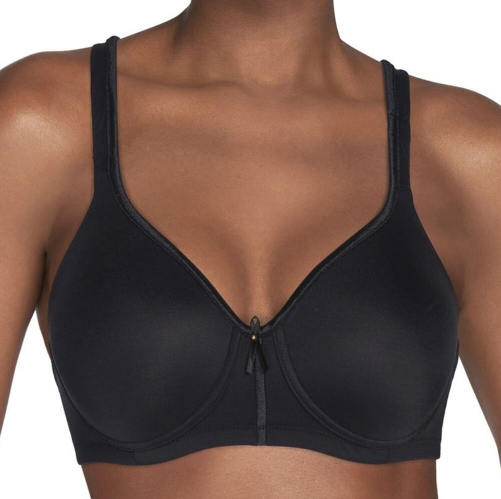 Vanity Fair Body Caress Wireless Bra 40C Black 72335 Full Coverage Convertible